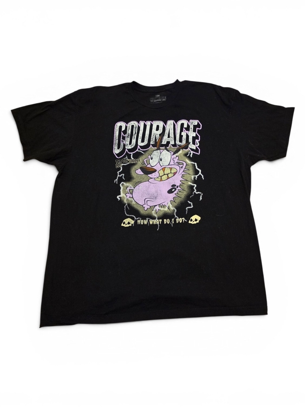 Courage the Cowardly Dog Black Graphic T-Shirt